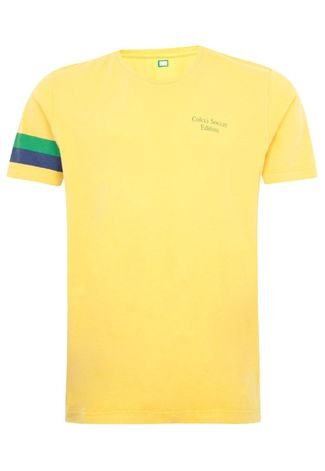 Camiseta Colcci Soccer Edition Listras Amarela