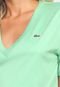 Camiseta Lacoste Gola V Verde - Marca Lacoste