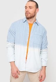 Camisa Topman Bleached Co-ord Shirt Azul - Calce Regular