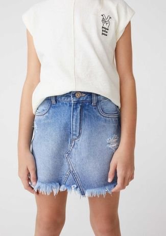 Shorts Hering Kids Saia Jeans azul - Compre Agora