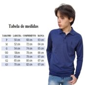 Camisa Polo Masculina Básica Algodão Manga Longa Casual Slim - Marca John Pull