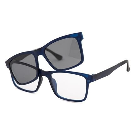Armação Óculos Grau Clipon Sol Masculino 2 Em 1 Pedro Azul - Marca Palas Eyewear
