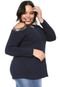 Blusa Cativa Plus Open Shoulder Azul-Marinho - Marca Cativa Plus