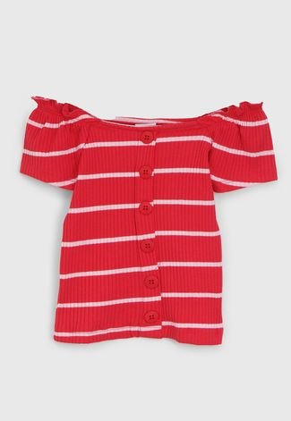Blusa Fakini Infantil Listrada Vermelha