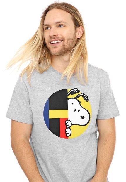 Camiseta Manga Curta Snoopy Estampada Cinza - Marca Snoopy
