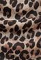 Blusa Tule Mango Ajustada Animal Print Bege - Marca Mango