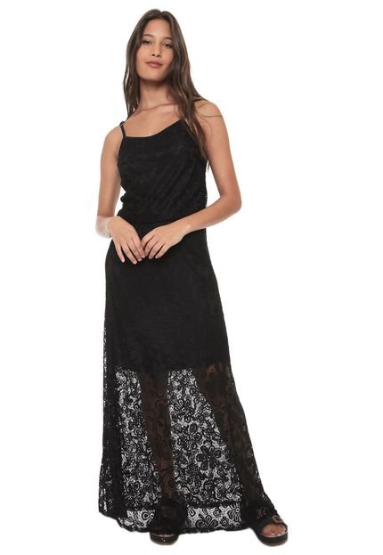 Vestido FiveBlu Longo Renda Preto - Marca FiveBlu