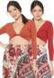 Blusa Cropped Dress to Dupla Face Vermelha/Laranja - Marca Dress to