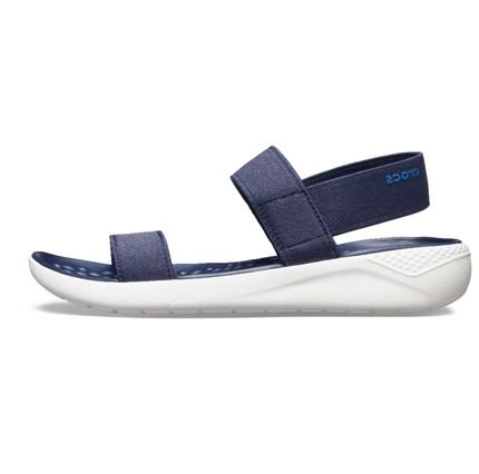 Sandália Crocs Literide Slide Azul/Branco - Marca Crocs