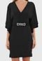 Vestido Carmim Curto Miho com Cinto Preto - Marca Carmim