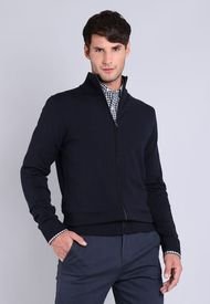 Sweater Full Ziper Azul Marino Guy Laroche