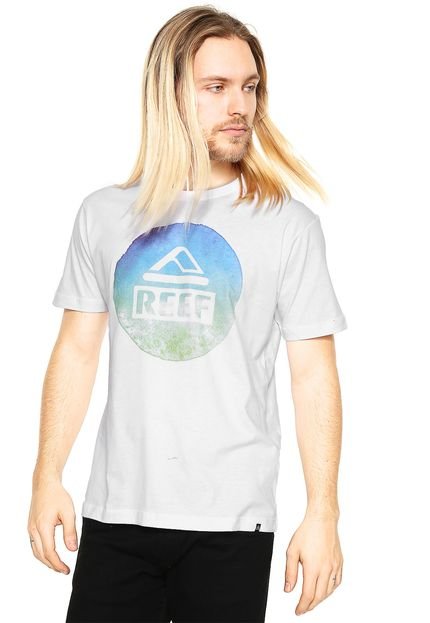 Camiseta Reef Logo Watercolor Branca - Marca Reef