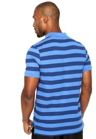 Camisa Polo Nike Sportswear PQ Striped BLD Match Up Azul