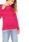 Suéter Tricot Disparate Decote Desfiado Rosa - Marca Disparate