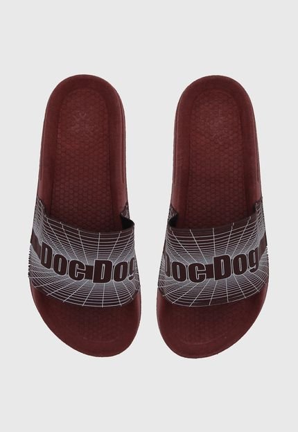Chinelo Slide Doc Dog Logo Vinho/Branco - Marca Doc Dog