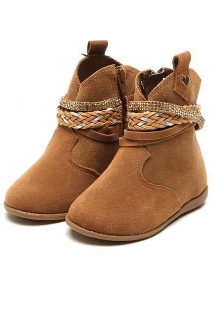 Bota Molekinha Baby Tiras Caramelo - Marca Molekinha