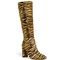 Bota Feminina Cano Longo Animal Print Pelo Estampa Tigre Salto Grosso Alto Bico Redondo Christian Fischer Couro - Marca Christian Fischer