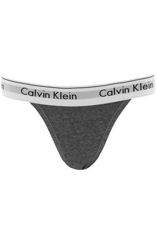 Calcinha Calvin Klein Underwear Tanga Logo Cinza - Compre Agora