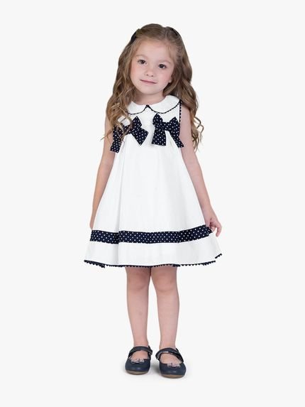 Vestido Infantil Menina Milon Branco - Marca Milon