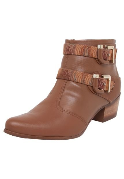 Bota Ramarim Couro Cano Curto Total Comfort Caramelo - Marca Ramarim