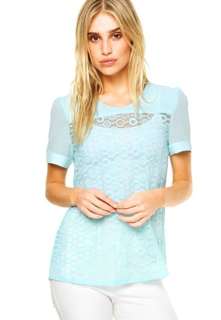 Blusa Mooncity Bordada Azul - Marca Mooncity