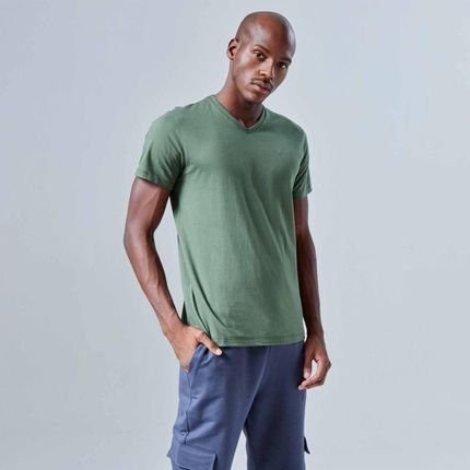 Tech T-Shirt Anti Odor Gola V Masculina Verde - Marca Basicamente.