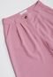Calça Social de Pregas Rosa Feminina  Alfaiataria Pantalona Sob - Marca SOB