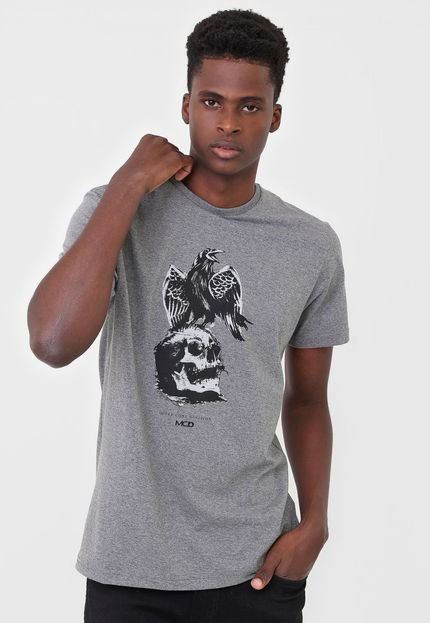 Camiseta MCD Crow e Skull Cinza - Marca MCD