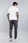 Calça Jogger Masculina de Sarja Slim Fit na Cor Cinza com Elástico no Cós - Marca Dialogo Jeans