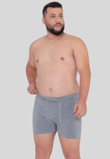 Cueca Boxer Sem Costura Microfibra Plus Size Trifil CE4411 Cinza Mescla - Marca Trifil