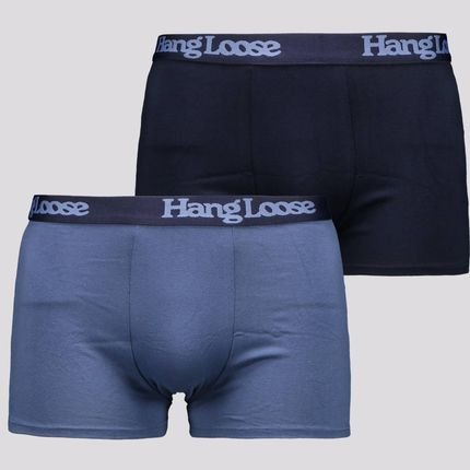 Kit 2 Cuecas Hang Loose Boxer Cot Marinho e Azul Claro - Marca Hang Loose