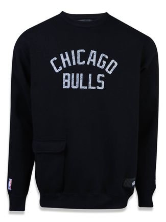 Moletom New Era Careca Chicago Bulls Preto