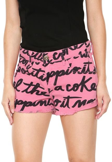 Short Sarja Coca-Cola Jeans Lettering Rosa - Marca Coca-Cola Jeans