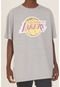 Camiseta NBA Plus Size Estampada Los Angeles Lakers Casual Cinza Mescla - Marca NBA
