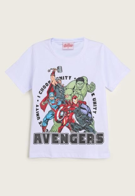 Camiseta Infantil Fakini Avengers Branca - Marca Fakini