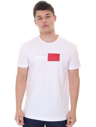 Camiseta Tommy Hilfiger Masculina Box Tee New York Branca