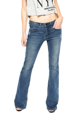 Calça Jeans Calvin Klein Jeans Flare Five Pockets Azul