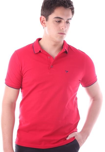 Camisa Polo Slim Meia Malha Com Elastano Vermelho Traymon CP0715 - Marca Traymon