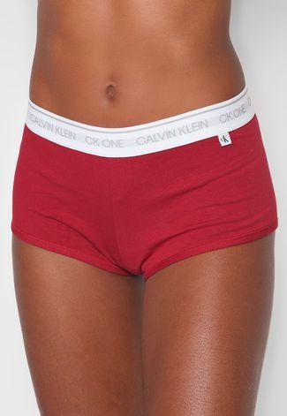 Calcinha Calvin Klein Underwear Boxer Basic Vermelha