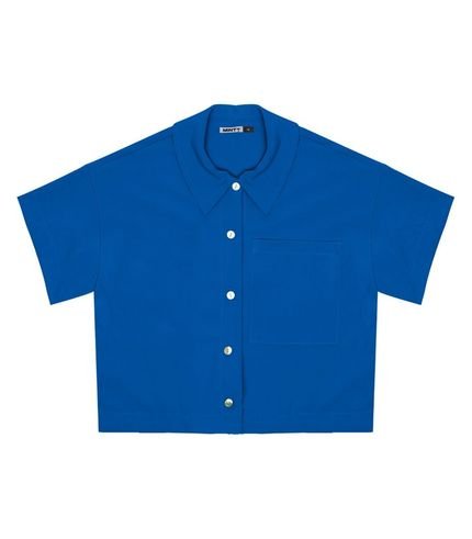 Camisa Juvenil Feminina Com Bolso Minty Azul - Marca MINTY
