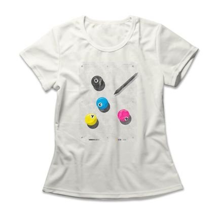 Camiseta Feminina Jogo De Cores - Off White - Marca Studio Geek 