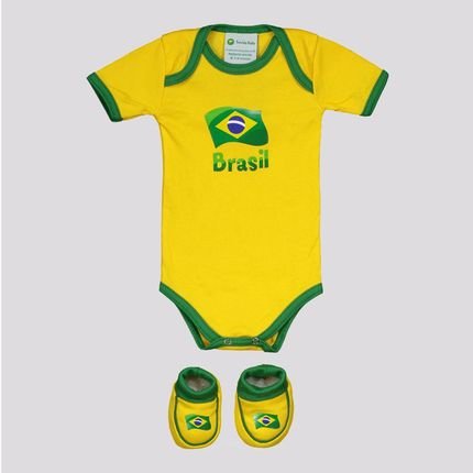 Kit Body Brasil Flag - Marca Torcida Baby