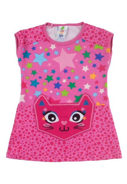 Vestido Zig Zig Zaa Cat Rosa - Marca Zig Zig Zaa