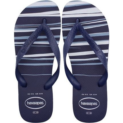 Chinelo de Dedo Havaianas Top Basic Tiras Relevo Masculino Azul Marinho - Marca Alpargatas