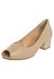 Peep Toe Ramarim Salto Bloco Bege - Marca Ramarim