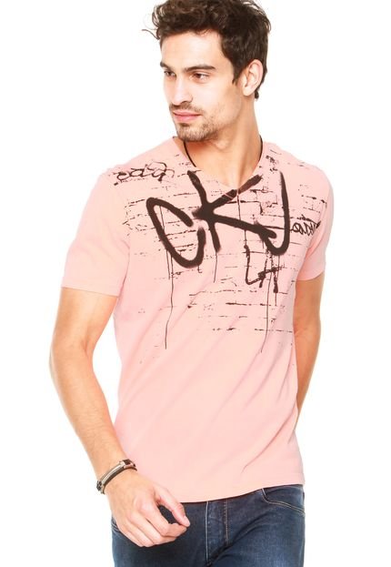Camiseta Calvin Klein Jeans Estampada Rosa - Marca Calvin Klein Jeans