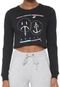 Camiseta Cropped Hurley Laugh Now Shred Later Preta - Marca Hurley