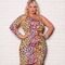 Vestido Plus Size Floral de Um Ombro  Rosa - Marca It Curves