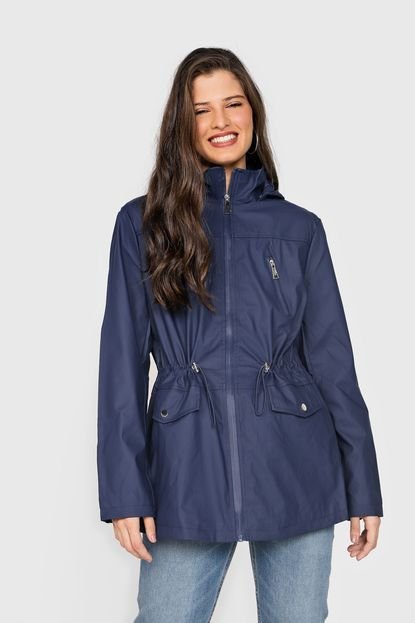 Jaqueta Parka Facinelli by MOONCITY Recortes Azul - Marca Facinelli