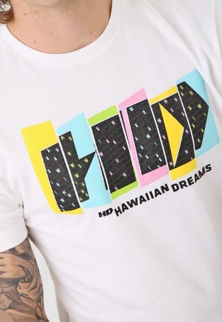 Camiseta HD Hawaiian Dreams Estampada Branca